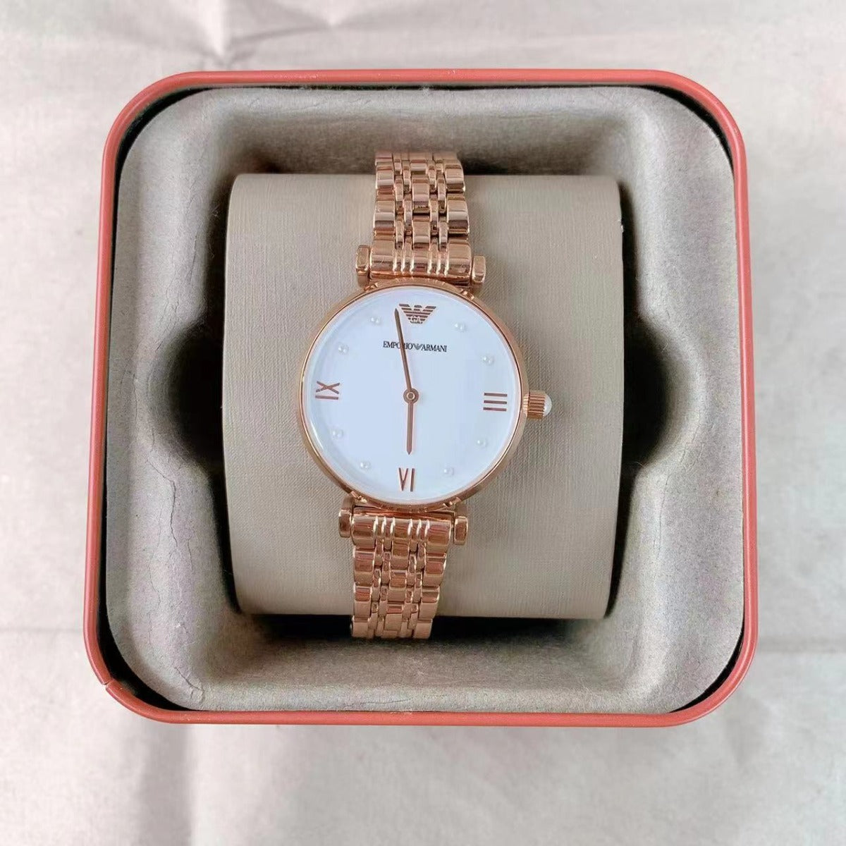 EMPORIO ARMANI AR11267 Gianni T-Bar Quartz White Dial Ladies Watch EMPORIO ARMANI AR11267 Gianni T-Bar Quartz White Dial Ladies Watch